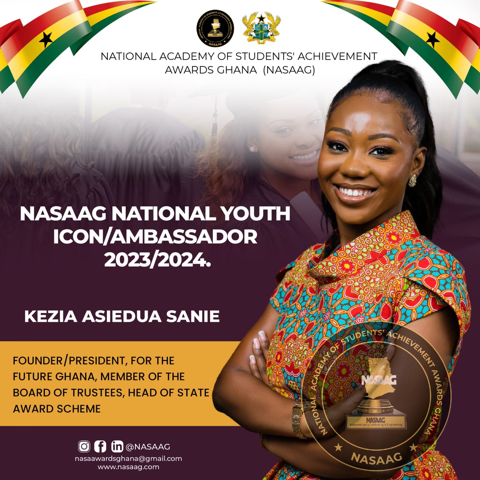 NASAAG Names Kezia Asiedua Sanie as National Youth Icon Dreamers