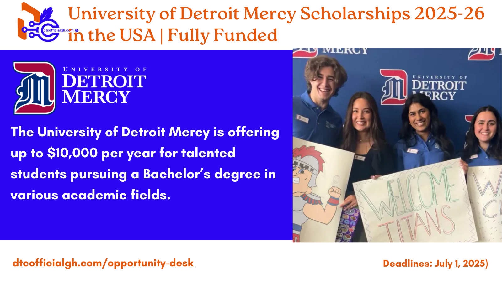 University of Detriot scholarship