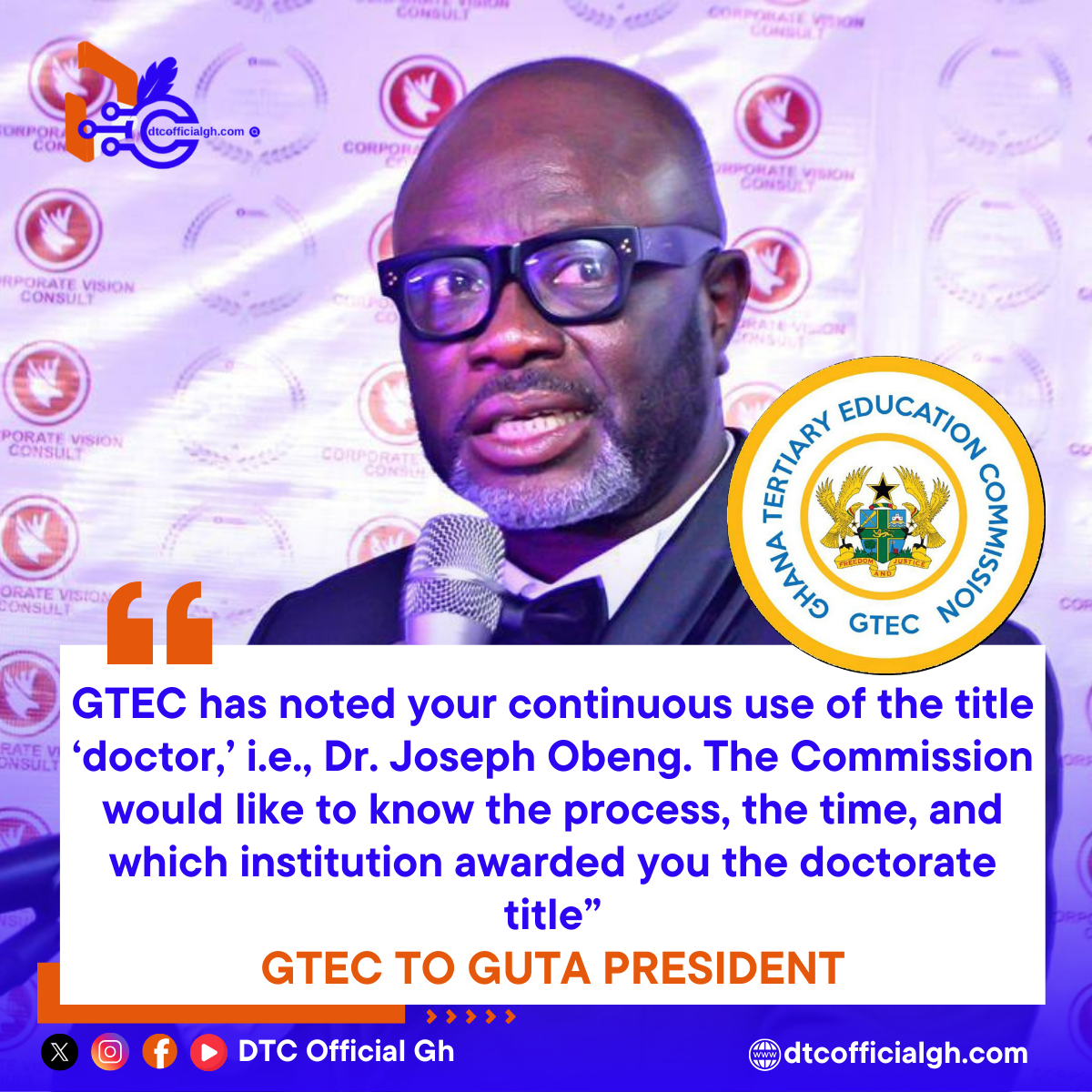 Ghana Union Of Traders Association, Dr Joseph Obeng, GUTA President