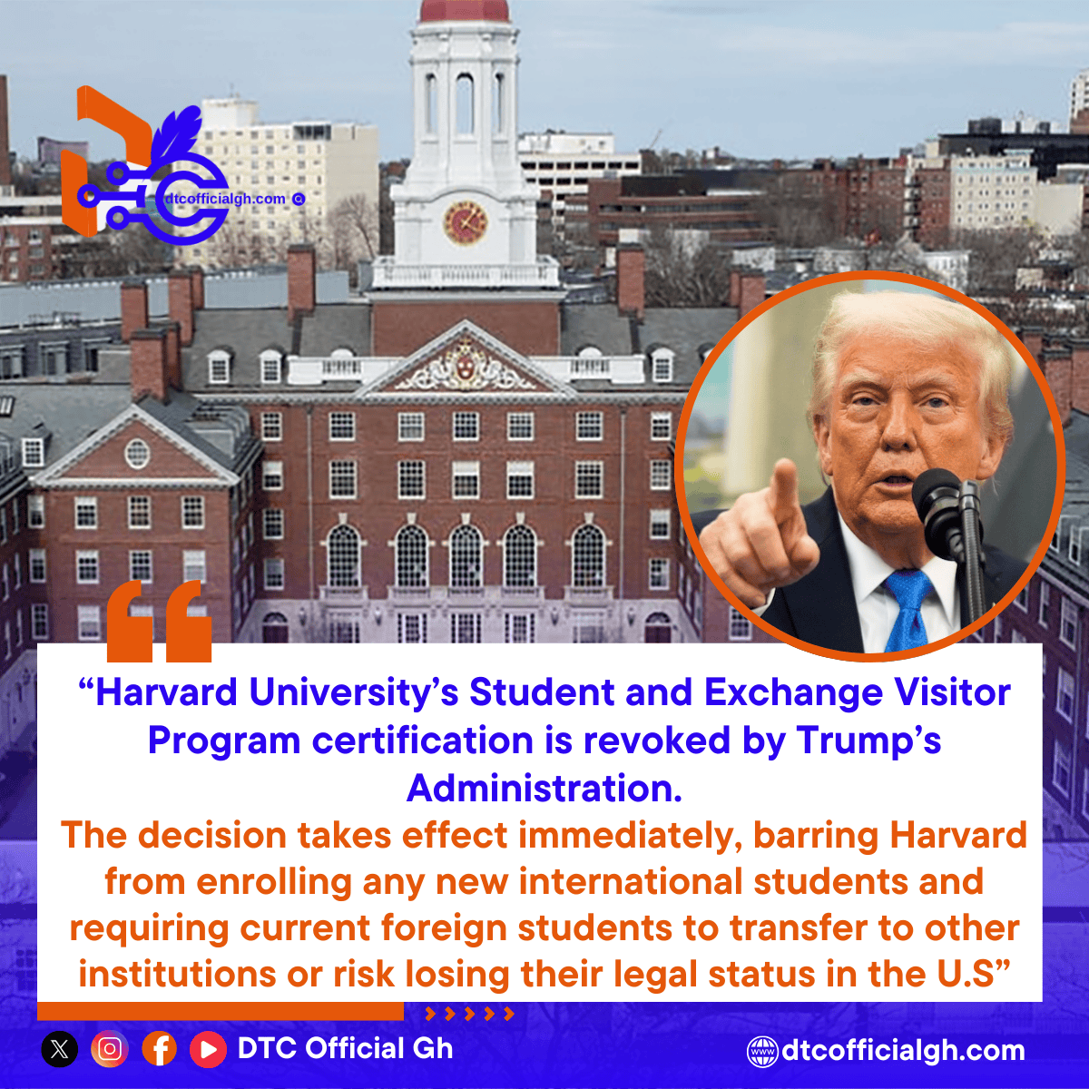 Donald Trump, Havard