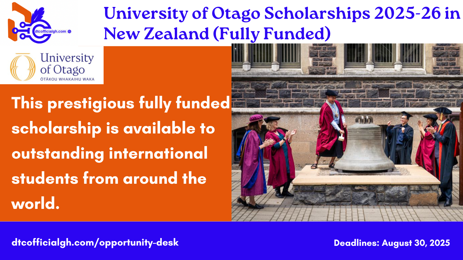University of Otago scholarship, new Zealand scholarship,