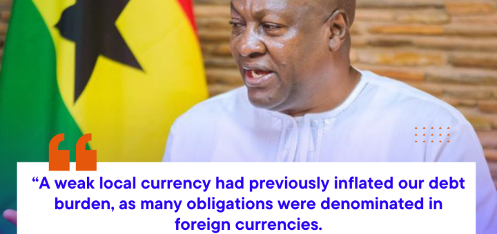 John Mahama, Ghana’s debt, cedi depreciation