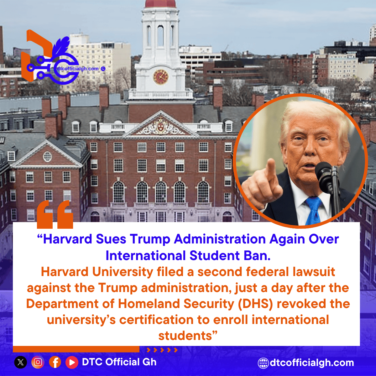 Donald Trump, Havard University, USA Today,
