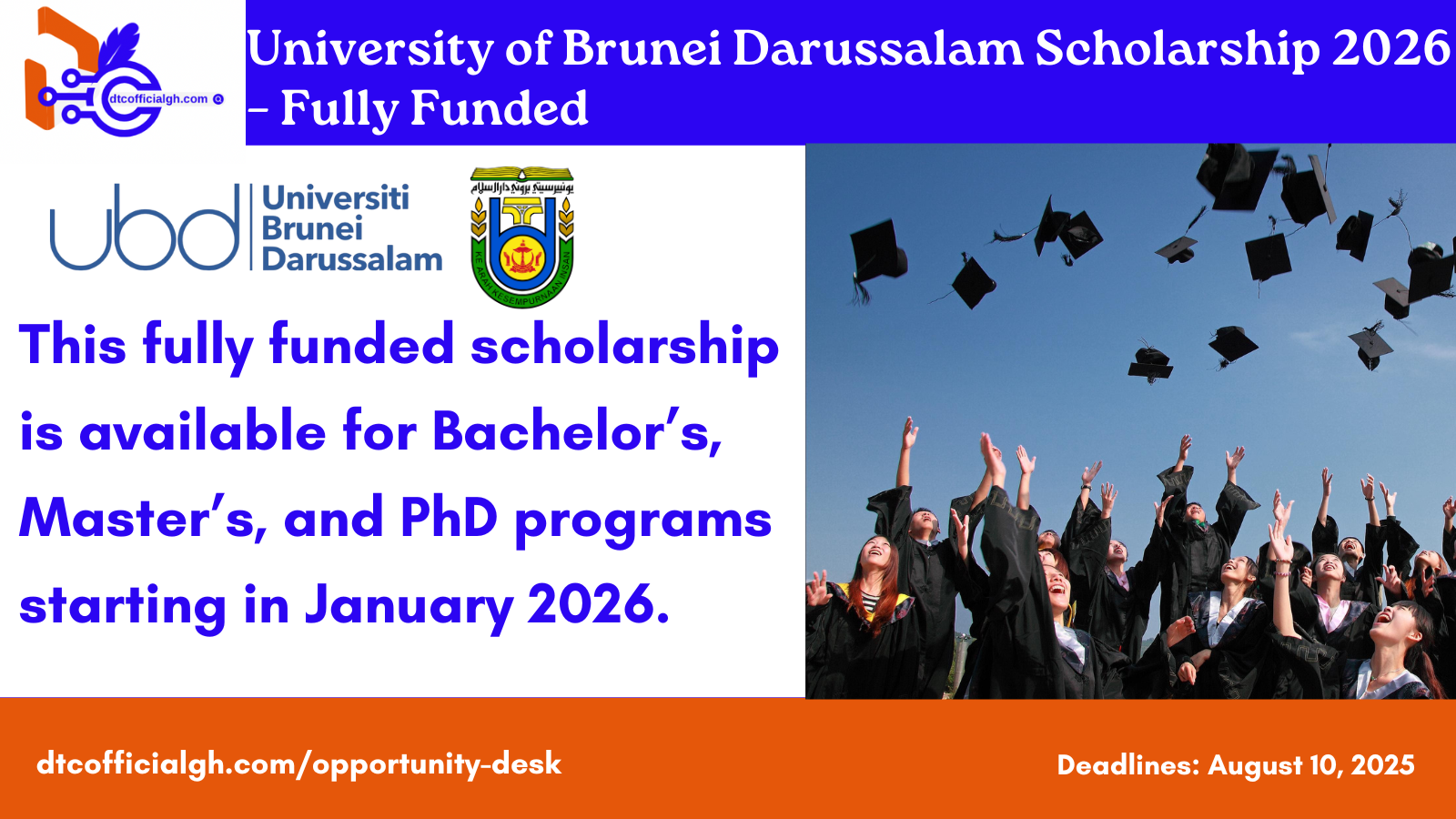 Brunei scholarship 2026, fully funded scholarship, UBD scholarship, study in Brunei, PhD scholarship, Masters scholarship, international scholarships, free study abroad, Brunei Darussalam University, scholarship for developing countries, January 2026 intake, research scholarships, postgraduate funding,